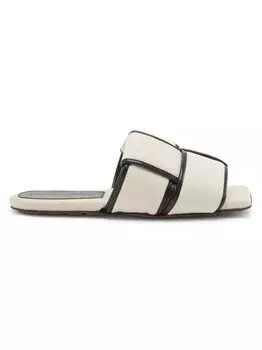 Сандалии на плоской подошве из плотной ткани Bottega Veneta