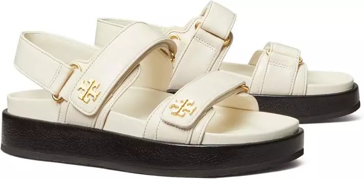 Сандалии на плоской подошве Kira Sport Sandal Tory Burch, цвет New Ivory