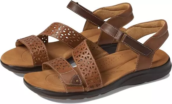 Сандалии на плоской подошве Kitly Way Clarks, светло-коричневая кожа