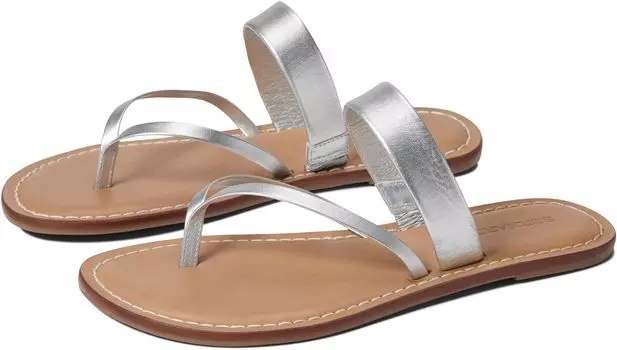 Сандалии на плоской подошве Leia Bernardo, цвет Silver Antique Calf