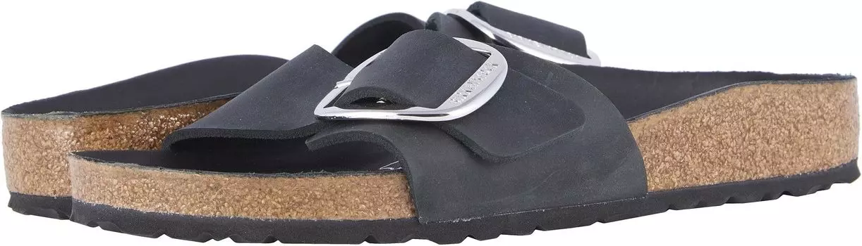 Сандалии на плоской подошве Madrid Big Buckle - Oiled Leather Birkenstock, черная кожа