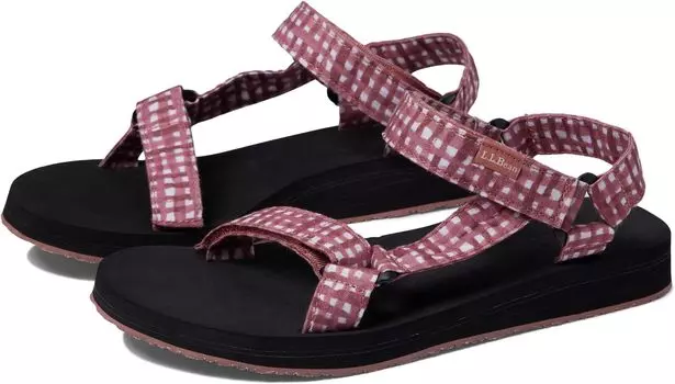 Сандалии на плоской подошве Maine Isle 4 Point Sandal Print L.L.Bean, цвет Mineral Red Gingham