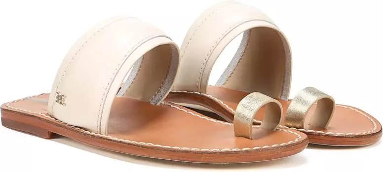Сандалии на плоской подошве Margit Sam Edelman, цвет Modern Ivory/Gold Leather