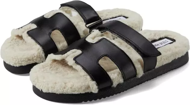 Сандалии на плоской подошве Mayven Steve Madden, цвет Black Leather Fur