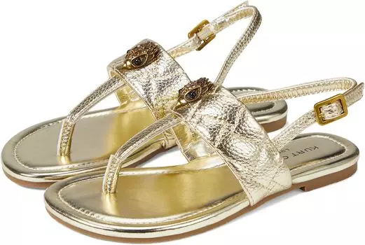 Сандалии на плоской подошве Mini Kensington T-Bar Sandal Kurt Geiger London, цвет Gold Metallic