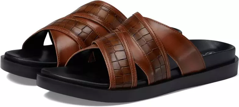 Сандалии на плоской подошве Mondo Cross Strap Slide Sandal Stacy Adams, цвет Cognac