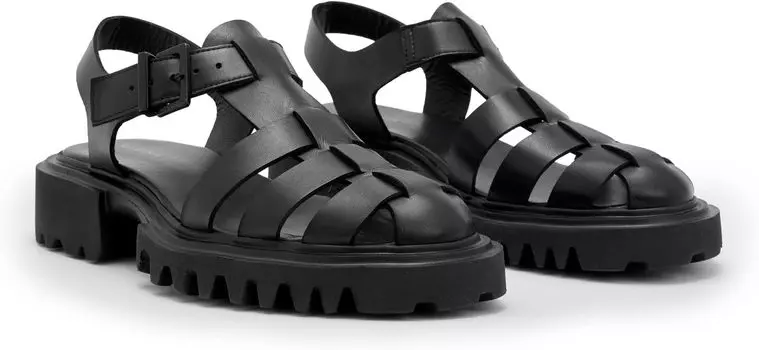 Сандалии на плоской подошве Nessie Sandals AllSaints, черный