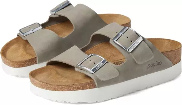 Сандалии на плоской подошве Papillio by Birkenstock Arizona Platform Sandal Birkenstock, цвет Dove Gray Nubuck
