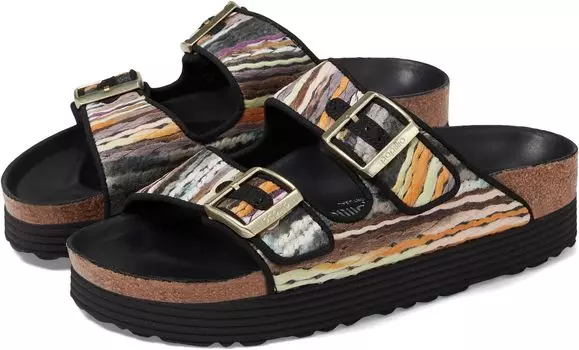 Сандалии на плоской подошве Papillio by Birkenstock Arizona Platform Sandal - Textile Birkenstock, цвет Multi Yellow