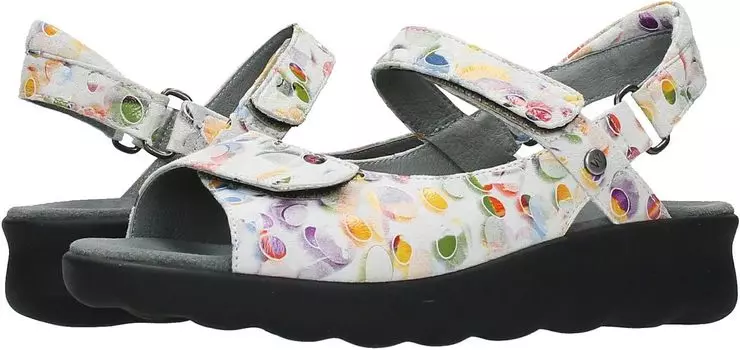 Сандалии на плоской подошве Pichu Wolky, цвет Multi/White Circles