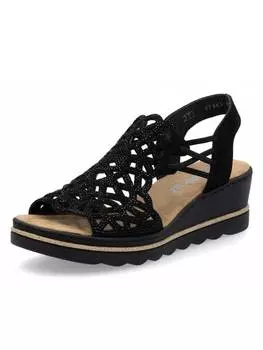 Сандалии на плоской подошве rieker, черный