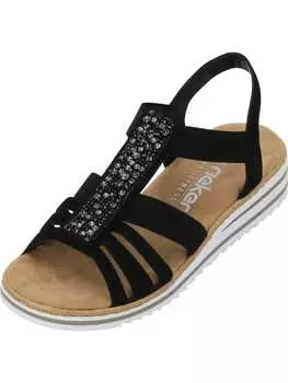 Сандалии на плоской подошве rieker, черный