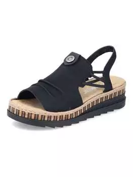 Сандалии на плоской подошве rieker, черный