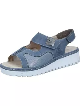 Сандалии на плоской подошве rieker, цвет adria/lightblue-silver