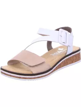 Сандалии на плоской подошве rieker, цвет beige/wei