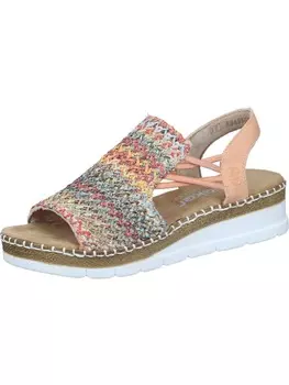 Сандалии на плоской подошве rieker, цвет multi/aprikot