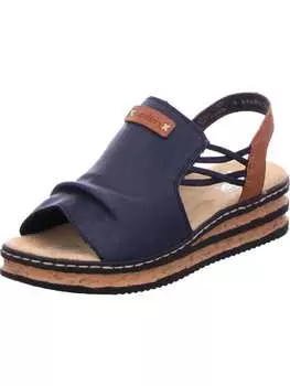 Сандалии на плоской подошве rieker, цвет pazifik/cayenne