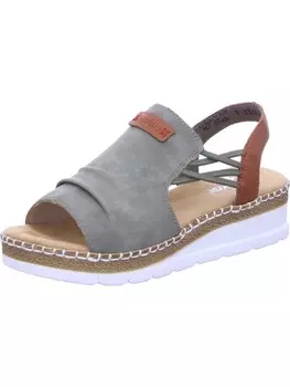 Сандалии на плоской подошве rieker, цвет schilf/cayenne