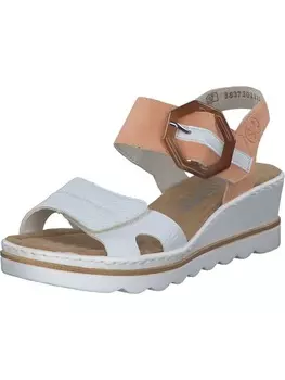 Сандалии на плоской подошве rieker, цвет weiss/aprikot