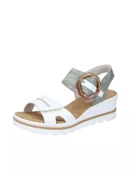Сандалии на плоской подошве rieker, цвет weiss/mint/weiss