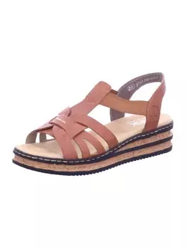 Сандалии на плоской подошве rieker, коричневый