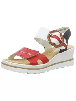 Сандалии на плоской подошве rieker, красный