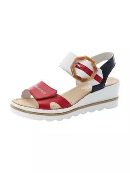 Сандалии на плоской подошве rieker, красный