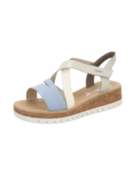 Сандалии на плоской подошве rieker Sandaletten, цвет aqua/offwhite/fog-silver