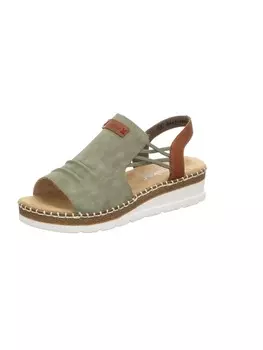 Сандалии на плоской подошве rieker, зеленый