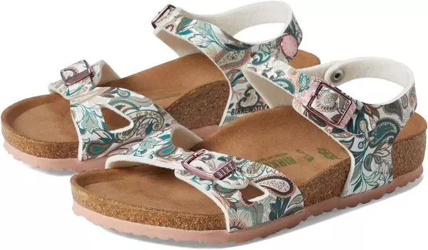 Сандалии на плоской подошве Rio Vegan Birkenstock, цвет Paisley Light Rose Birko-Flor