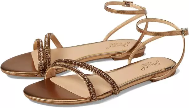 Сандалии на плоской подошве Roslyn Jewel Badgley Mischka, бронза