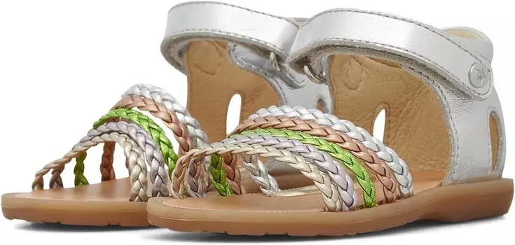 Сандалии на плоской подошве Rubino Naturino, цвет Silver/Multi