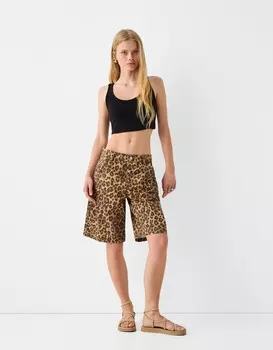 Сандалии на плоской подошве с несколькими ремешками Bershka, бежевый