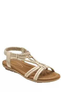 Сандалии на плоской подошве с открытыми носками Lotus, желтый