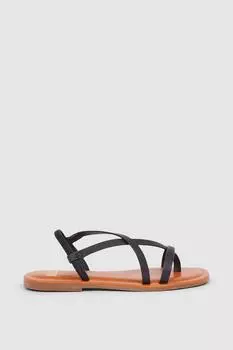 Сандалии на плоской подошве с ремешками Debenhams, черный