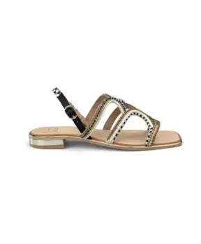 Сандалии на плоской подошве с жемчугом Alma En Pena, желтый