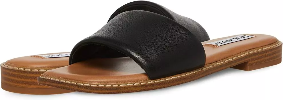 Сандалии на плоской подошве Sandra Sandal Steve Madden, черная кожа