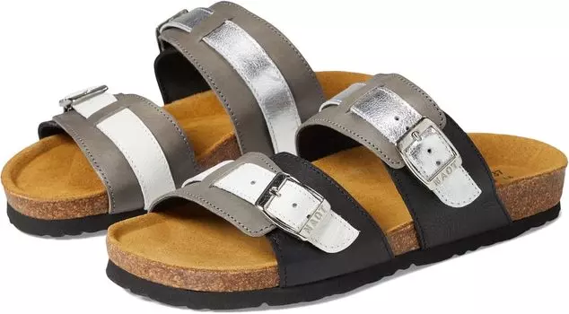 Сандалии на плоской подошве Santa Cruz Naot, цвет Soft Black/Foggy Gray/Silver/White Leather Combo