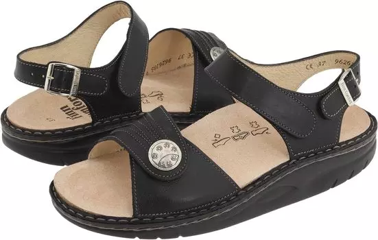 Сандалии на плоской подошве Sausalito - 1572 Finn Comfort, цвет Black Nappa Lea