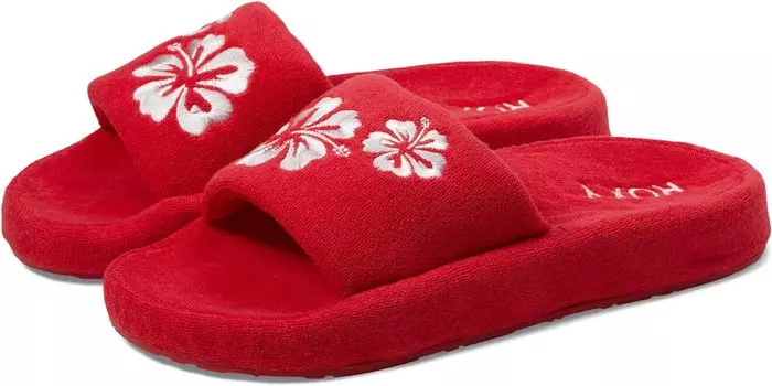 Сандалии на плоской подошве Slippy Terry Cloth Sandals Roxy, красный