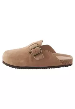 Сандалии на плоской подошве SUEDE SLIP-ON CLOGS Next, коричневый