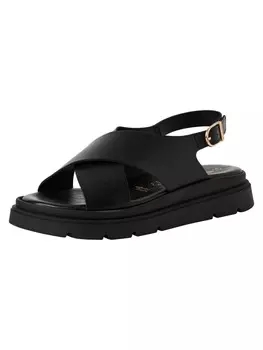 Сандалии на плоской подошве Tamaris, цвет black leather