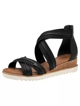 Сандалии на плоской подошве Tamaris, цвет black metallic