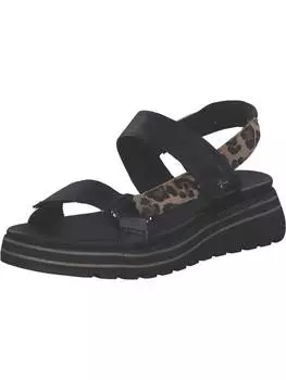 Сандалии на плоской подошве Tamaris, цвет black/leopard