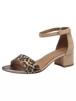 Сандалии на плоской подошве Tamaris, цвет leopard comb