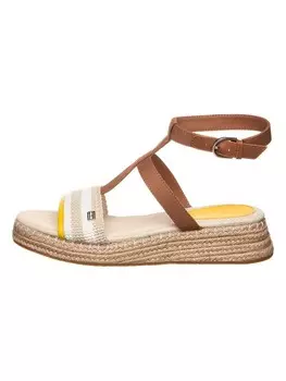 Сандалии на плоской подошве Tommy Hilfiger Shoes Leder Keilsandaletten, светло-коричневый