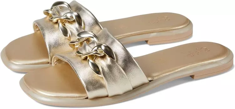Сандалии на плоской подошве Tulum Seychelles, цвет Light Gold Metallic Leather