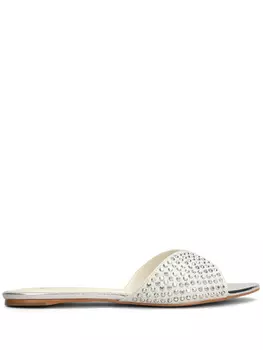 Сандалии на плоской подошве, украшенные стразами CARRANO, белый