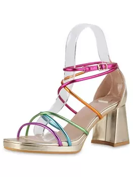 Сандалии на плоской подошве VAN HILL, цвет mehrfarbig metallic