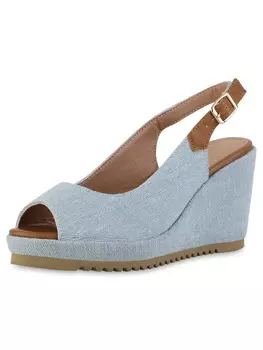 Сандалии на плоской подошве VAN HILL, цвет hellblau denim